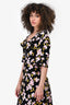 Marni Black & Pink Floral Ruffle Dress Size 40