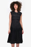 Alaia Black Pleated Sleeveless Maxi Dress est Size 38