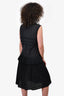 Alaia Black Pleated Sleeveless Maxi Dress est Size 38