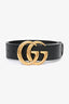 Gucci Black Leather GG Marmont Belt Size 80