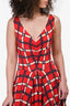 Moschino Cheap & Chic Red Chain Pattern Midi Dress Size 10