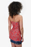 D Squared Red Woven/Denim Strapless Dress Size 38