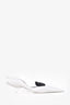 Prada White Satin Pointed Toe Slingback Kitten Heels Size 37