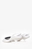 Prada White Satin Pointed Toe Slingback Kitten Heels Size 37