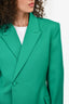 Balenciaga 2019 Green Wool Padded Shoulder Blazer Size 36