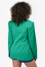 Balenciaga 2019 Green Wool Padded Shoulder Blazer Size 36