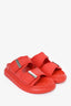 Alexander McQueen Red Rubber Buckle Slides Size 5.5