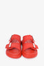 Alexander McQueen Red Rubber Buckle Slides Size 5.5