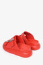 Alexander McQueen Red Rubber Buckle Slides Size 5.5