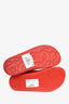 Alexander McQueen Red Rubber Buckle Slides Size 5.5