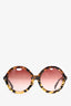 3.1 Phillip Lim Brown Tortoiseshell Oversized Circle Sunglasses