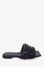 Bottega Veneta Black Intrecciato Leather Slide Sandals Size 37