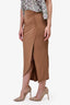 Herve Leger Brown Ruched Midi Skirt Size 6