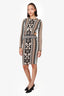 Torn by Ronny Kobo Brown/Black/White Cut-out Bodycon Dress