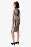 Torn by Ronny Kobo Brown/Black/White Cut-out Bodycon Dress