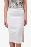 Gucci White Cotton Midi Skirt Size 40