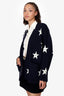 Sandro Navy Star Studded Open Cardigan Size 3