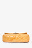 Pre-Loved Chanel™ 2008 Yellow Crinkled Patent Leather Jumbo Flap
