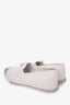 Miu Miu White Leather Metal Point Cap Toe Flats Size 39