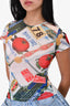 Miaou Multicolored Mesh Tomato Print Top Size S