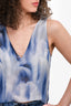 Pre-Loved Chanel™ Blue/White Silk Tie Dye Crop Top Size 36