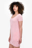 Pre-Loved Chanel™ Baby Pink Knit Short Sleeve Front Pocket Detail Dress Size 38