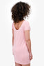 Pre-Loved Chanel™ Baby Pink Knit Short Sleeve Front Pocket Detail Dress Size 38