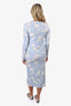 Reformation Blue/White Floral Print Long Sleeve Maxi Dress Size M