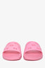 Gucci Pink Rubber GG Logo Slides Size 36