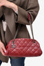 Pre-Loved Chanel™ 2012-13 Red Lambskin Large Just Mademoiselle Bowling Bag