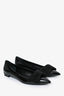 Prada Black Patent Bow Pointed Heels Size 41