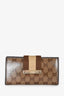 Gucci Brown Coated Canvas GG Supreme Flap Long Wallet