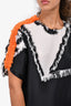 Versace Black/White/Orange Fringe Detailed Dress Size 38