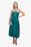 Ulla Johnson Teal Smocked Detail Emmaline Midi Dress Size 6