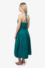 Ulla Johnson Teal Smocked Detail Emmaline Midi Dress Size 6