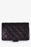 Pre-Loved Chanel™ 2013/14 Purple Shimmer Fabric Quilted Flap Wallet