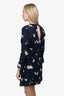 Reformation Navy Blue Floral 3/4 Sleeve Mini Dress Size 4P