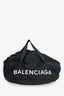 Balenciaga Black Nylon Logo Embroidered S Wheel Gym Bag