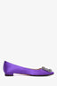 Manolo Blahnik Purple Satin Hangisi Flats Size 36.5