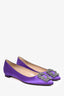 Manolo Blahnik Purple Satin Hangisi Flats Size 36.5