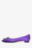 Manolo Blahnik Purple Satin Hangisi Flats Size 36.5