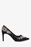 Rene Caovilla Black Gold/Crystal Embellished Heels Size 35.5