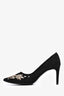 Rene Caovilla Black Gold/Crystal Embellished Heels Size 35.5