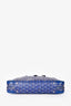 Goyard Vintage Blue Ambassade PM Briefcase With Snowflakes