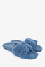 Hermès Blue Shearling Oran Sandals Size 36