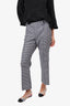 Smythe Black/White Plaid Wide Leg Trousers Size 8