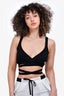 T by Alexander Wang Black Ribbed Wrap Cropped Tank Est. Size XS/S