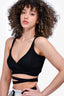 T by Alexander Wang Black Ribbed Wrap Cropped Tank Est. Size XS/S