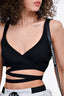 T by Alexander Wang Black Ribbed Wrap Cropped Tank Est. Size XS/S