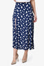 Reformation Navy/White Midi Skirt Size 0